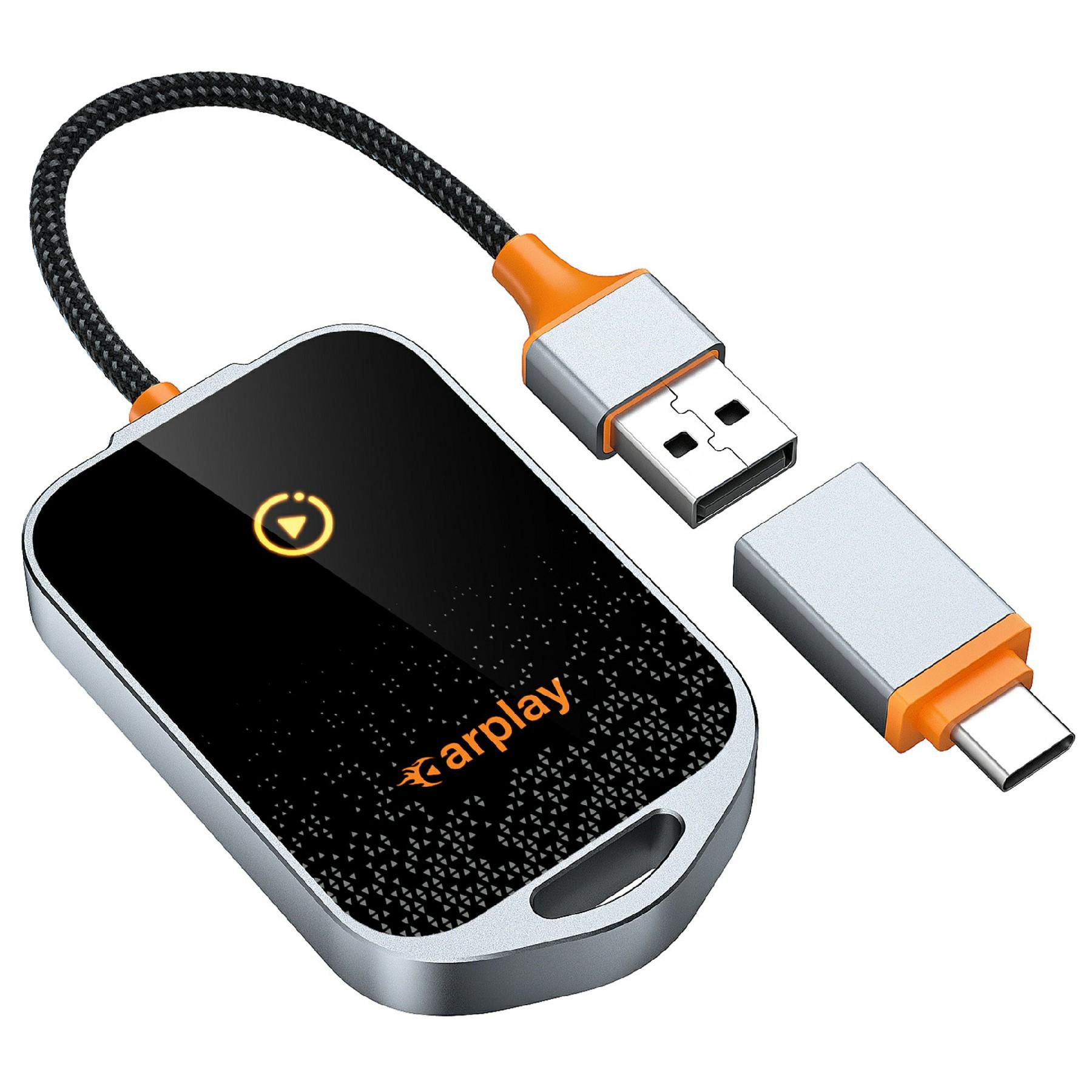 

K81 Бездротовий адаптер Carplay Авто Провідний до Бездротового WiFi 6 Сумісний з Bluetooth 5.0 Навігаційний програвач Type A