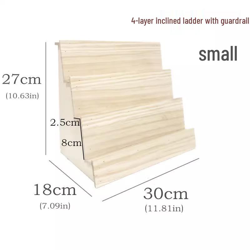 Wearable Solid Wood Nail Display Stand - Tiered Storage Rack for Livestream Rooms