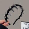 Fluffy High Cranial Top Headband Toothed Non-slip Hair Hoop Wave Headband with   Makeup