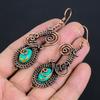 Green Copper Turquoise Earrings, 999 Copper Wire Wrapped Gemstone Jewelry, Handmade Earrings Amazing Jewelry, Gift For Her