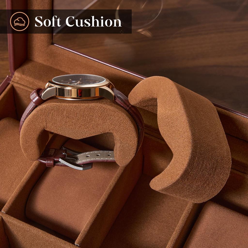 ProCase Watch PU Storage Accessory Anniversary Gift Espresso Case, 8-Watch Capacity, Leather, Two-Tier, Unisex, Box, Case, Display, Organize,