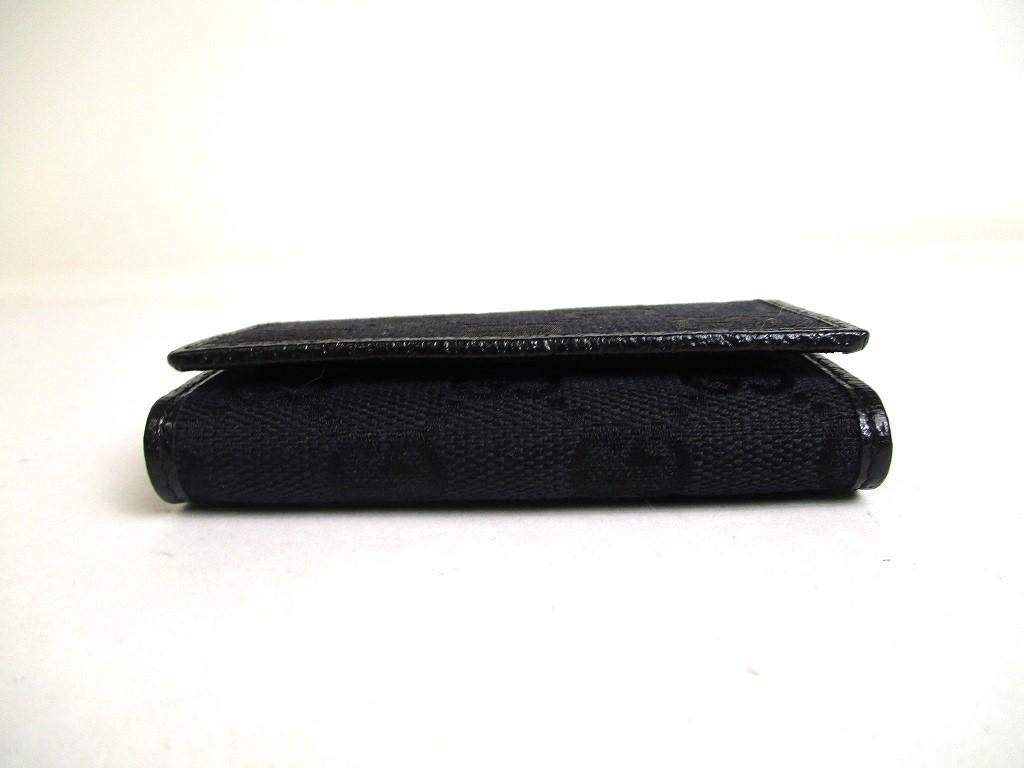Autentické GUCCI GG černé plátno a kůže 6 Pics Key Chain #a438 Refurbished