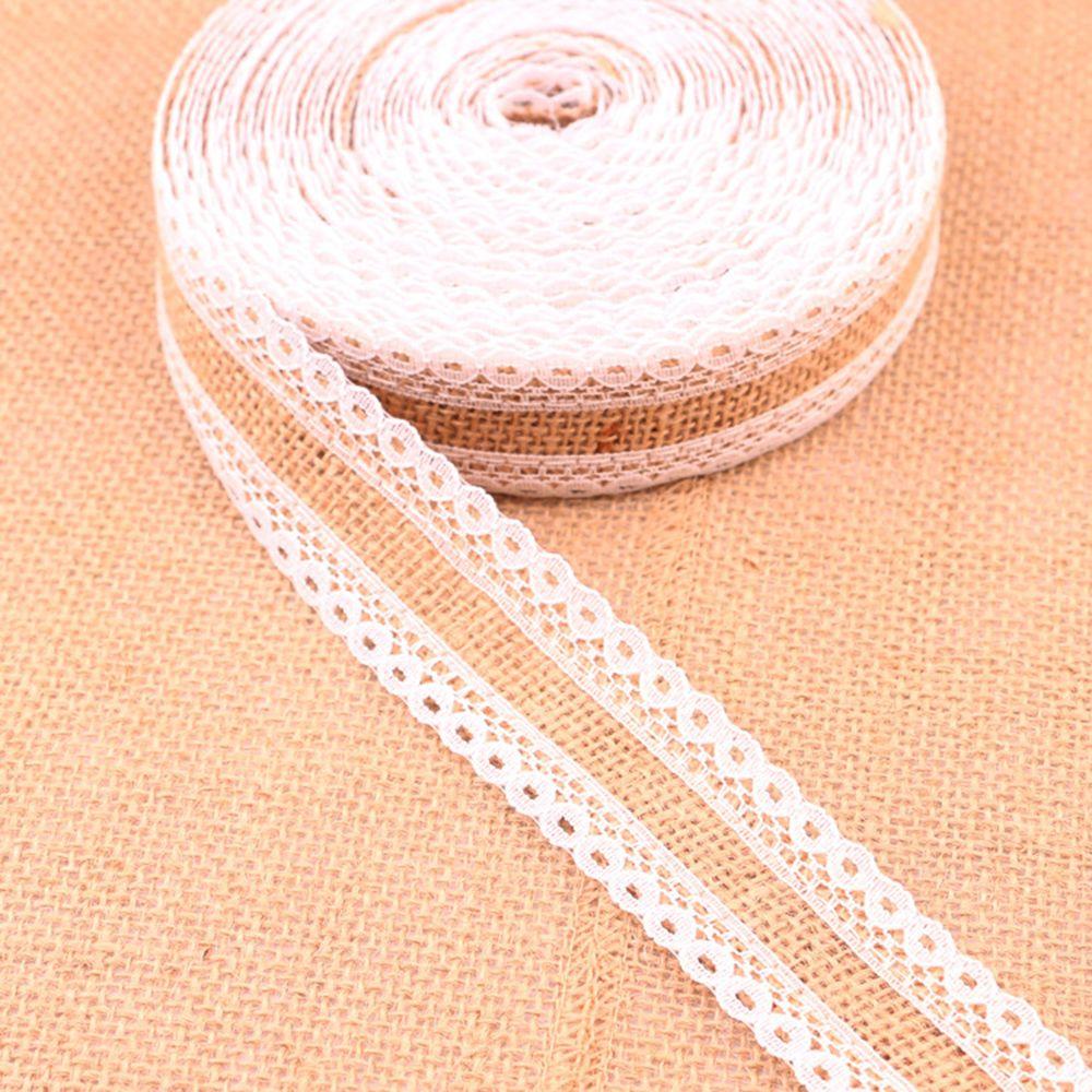 1m/roll Natural Rustic Vintage Satin Bow Hessian Ribbon Sisal Trim Lace Edge Jute Burlap