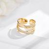 20mm Gold Sliver Color Paved Diamond Cuff Rings For Women Layered Figure Accessory