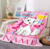 Custom Name Cat Love Flannel Blanket Throw Blanket Soft Warm Sofa Bed Decor Unique Gift