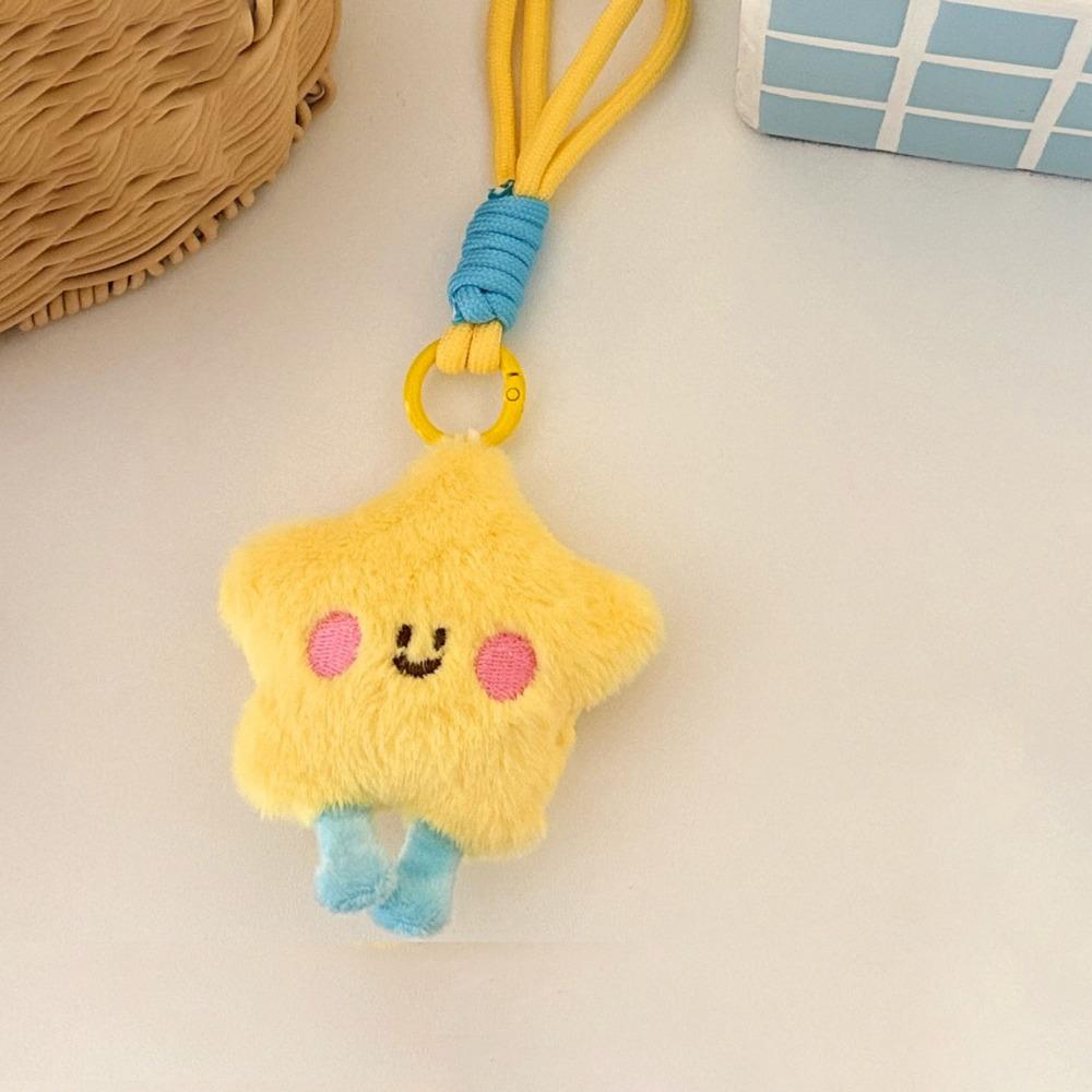 Soft Stars Keychains Cute Doll Couple Key Chain Kawaii Star Plush Key Chain  Bag Accessories