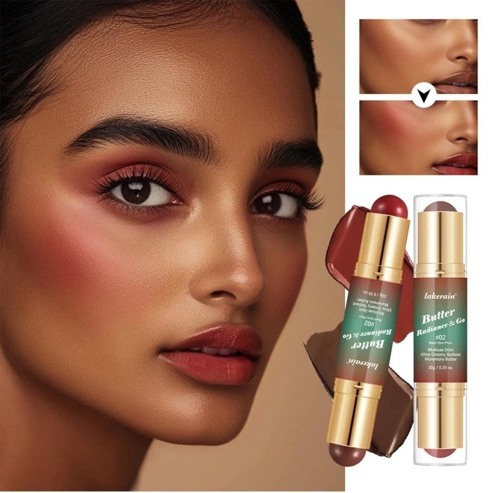 Multipurpose Blush Stick Long Lasting Moisturizing Bronzer-Blush Stick Natural Double-headed Makeup Stick Beauty Makeup
