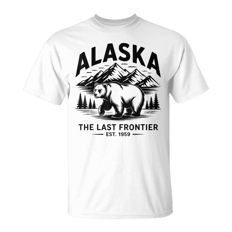 Alaska The Last Frontier Est 1959 Mountains Bear T-Shirt