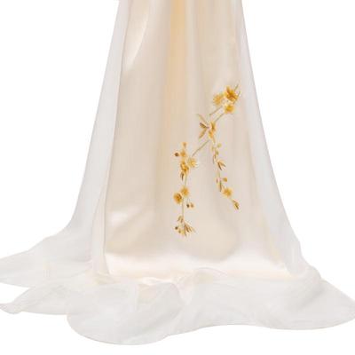 Zhijinlou Hand-Embroidered Mulberry Silk Begonia Shawl