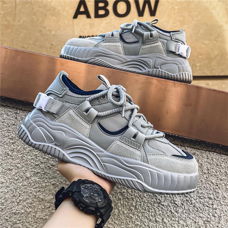 

Мужские повседневные модные кроссовки для скейтбординга на четыре сезона, удобные для студентов, трендовые кроссовки для мальчиков с мягкой подошвой, дышащая обувь 44 серый