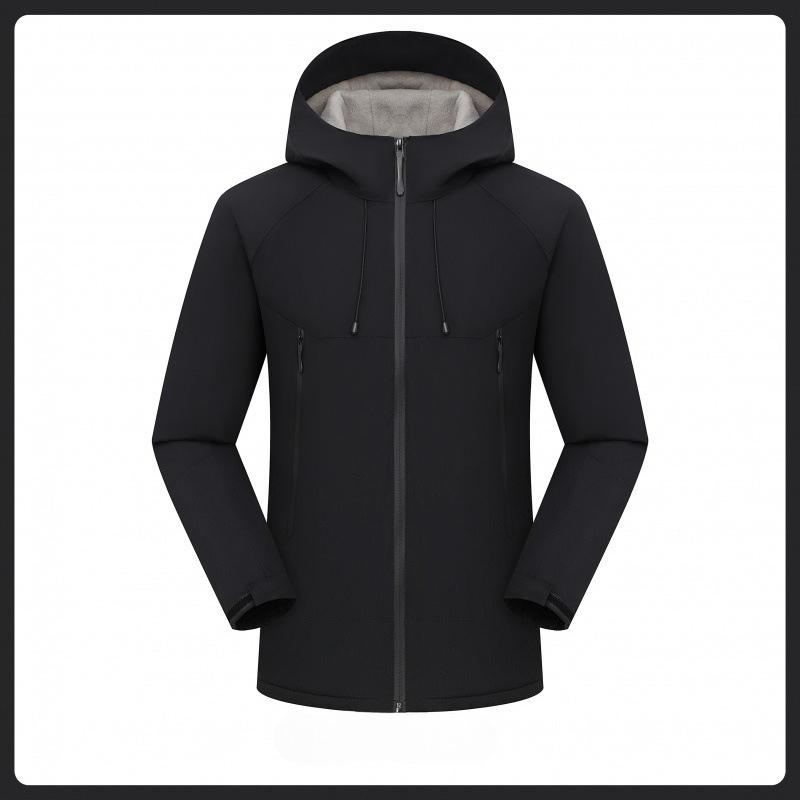 Sports Outdoor Jacket Men's Thickened Hooded Velvet Jacket Couple Jacket Sports Casual