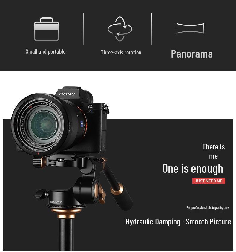 Lightweight Era Q08 3D Pan-Tilt Hydraulic Tripod Head for DSLR