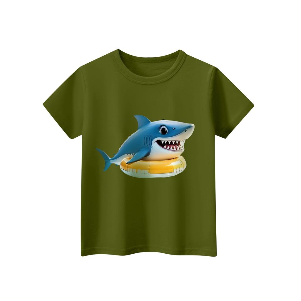 Kinder Kurzarm-T-Shirt mit Tiermuster, für den Alltag und Freizeit