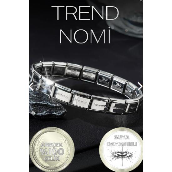 

Trend Nomi Итальянский браслет из стали и серебра с подвеской, антиаллергенный браслет