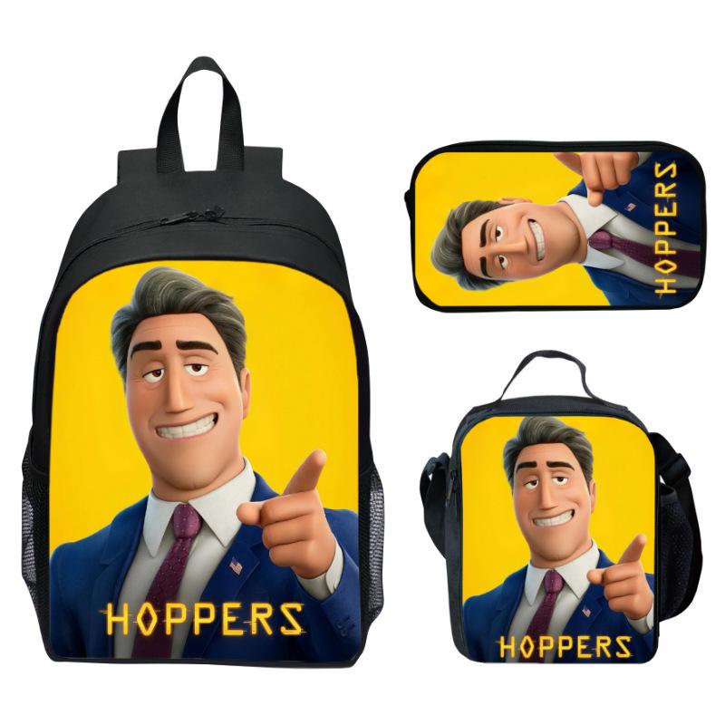 Hoppers Biber Metamorphose Druck 3-teiliges Set Schulrucksack Brottasche Federmäppchen Cartoon Schüler Set