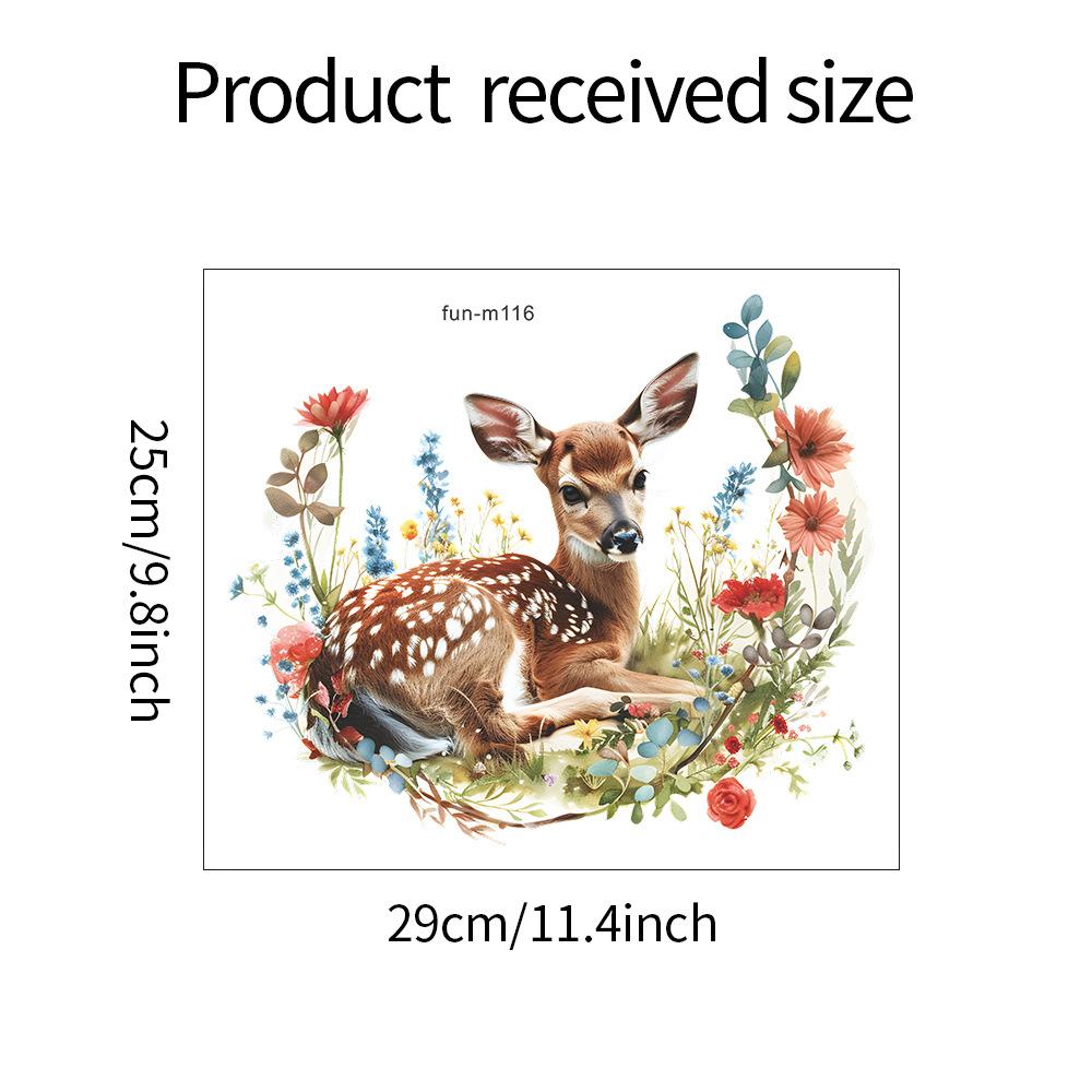 

Fun-m116 Мультфильм Пятнистый олень Цветок Зеленое Растение Туалет с Ванная Комната Украшения Стены Наклейка 25*29CM/fun-m116