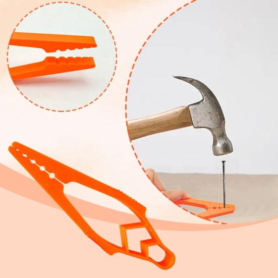 2Pcs Hammering Nail Holder Keep Finger Safe Hammer Nail Screw Holder Plier Finger Protector Carpenter Repair Woodworking Protect Hand Tools