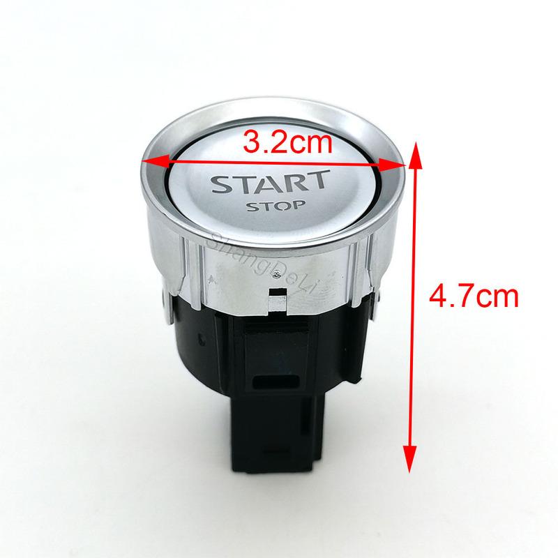 1 Stück Silber Auto Motor Start Stop Schalter Knopf Passend für Peugeot 4008 5008 508 Zubehör