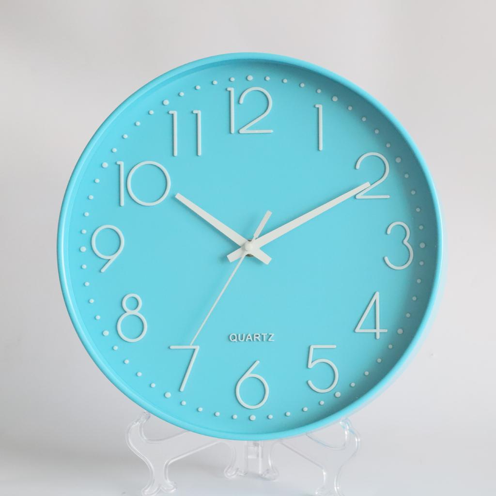 12 Inch 30CM Silent Wall Clock, Fashionable Home Living Room 3D Digital Minimalist Clock