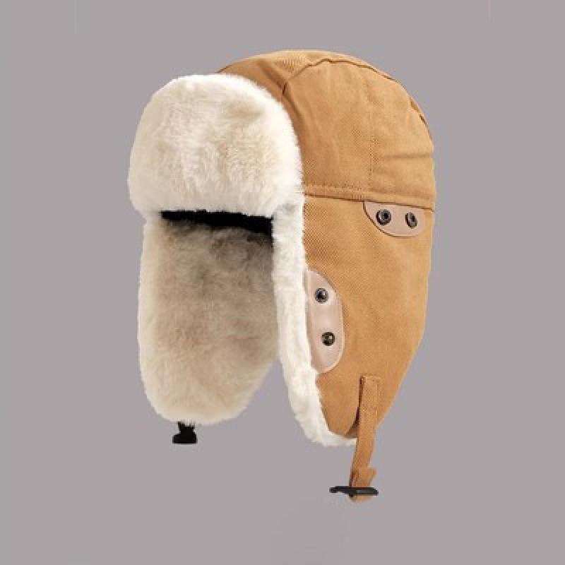 Unisex Winter Warm Fleece-Lined Aviator Beanie Hat With Neck Cover Windproof Riding Cap Cold Weather Outdoor Use