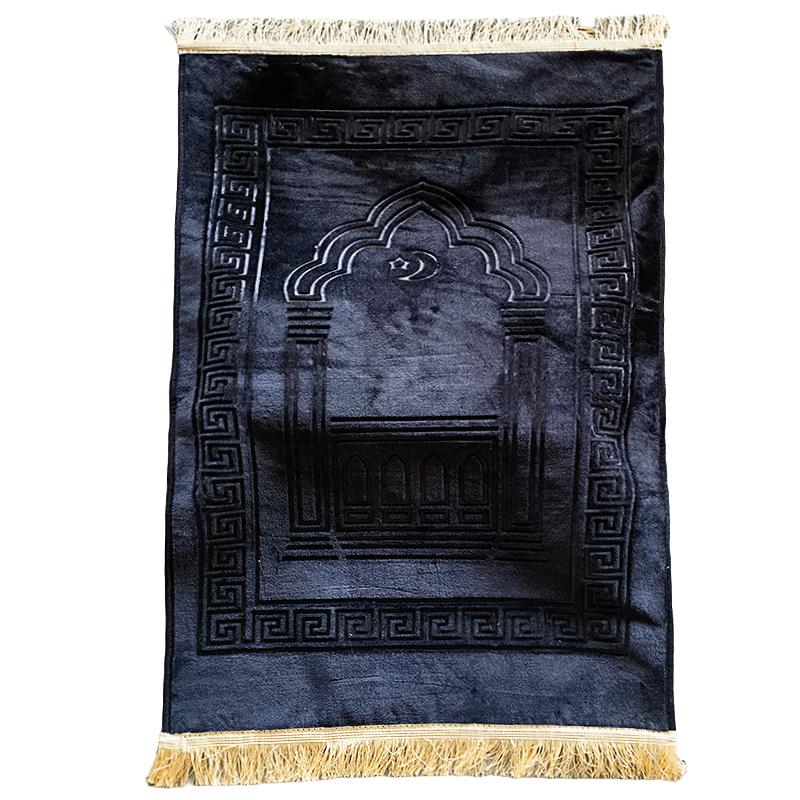 

70*110cm Prayer Rug Living Room Prayer Mat Muslim Islamic Prayer Rug Carpet Mat Kneeling Mat with Vintage Pattern Tassel decor 70x110cm тёмно-синий