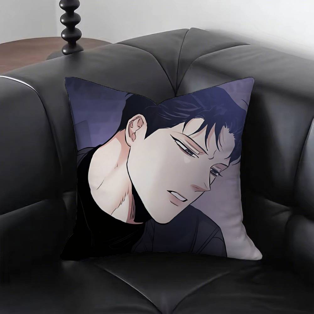 Korean BL Manhwa Roses And Champagne Pillow Case Fashion Square Pillowcase Bedroom Sofa Room Ins Decoration Leisure