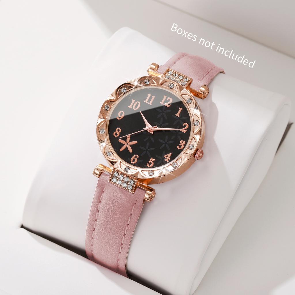 Women Flower Dial Watch Fashion Leather Band Quartz Wristwatches For Ladies Clock Reloj Mujer