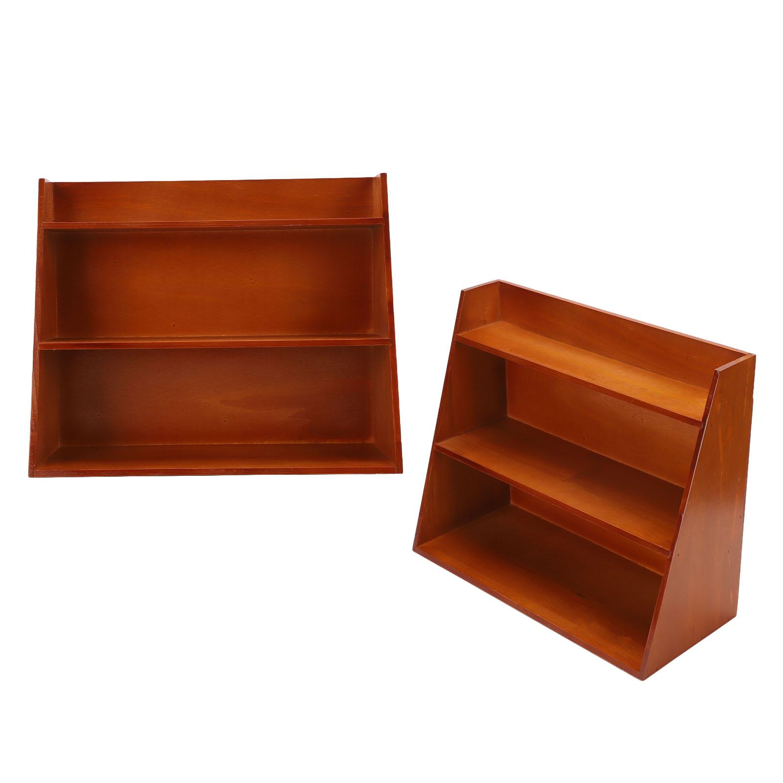 

Vintage Display Shelf Wooden 3 Tier Storage Freestanding Wall Hanging Decorative Desktop Rack for Coffee Mug Perfume
