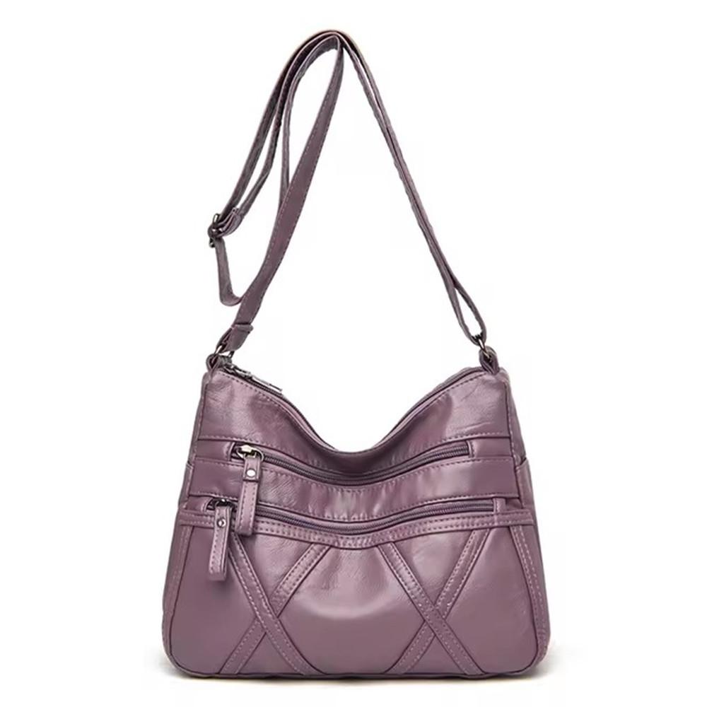 Modische Damen-Umhängetasche, leicht und weich, PU, lässig, Geschenk für die Mutter, Reißverschluss mit mehreren Taschen