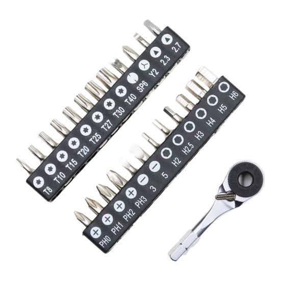 Mini Ratchet Wrench Comfortable Grip High Torque Output Multifunctional Bit Compatibility Hexagonal Handle Wrench Manual Tightening Tool