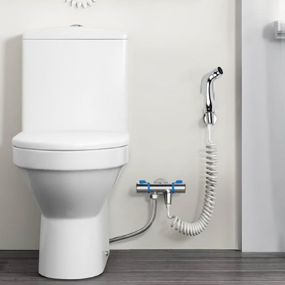 Shower Heads Bidet Spray Bathroom Bathroom Spray Kit Douche Hand Held Hygienic PU/ABS Shower Head Bidet Silver