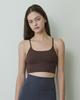Nubaibeu Women'S Yoga Pilates Detachable Pad Mid-Mid Bra Top [Brown]