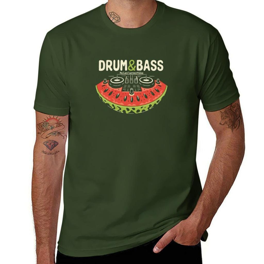 Drum & Bass Watermelon Console T-Shirt anime plain blanks mens t shirt