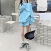 Amulet Loungewear Solid Balloon Loose Size Blue Women's Set, Sweatshirt, Color, Sleeves, Fit, L, (vl-5718-bl-l)