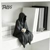 Dark Aesthetic Room Accessories Hooded Ghost Resin Figurine, Mysterious Faceless Statue with Coffee Cup, Gothic Decor Weather Resistant Patio Art for