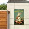 Vintage Easter Bunny Metal Wall Art Rustic Farmhouse Rabbit Silhouette Sign Waterproof Hanging Decor