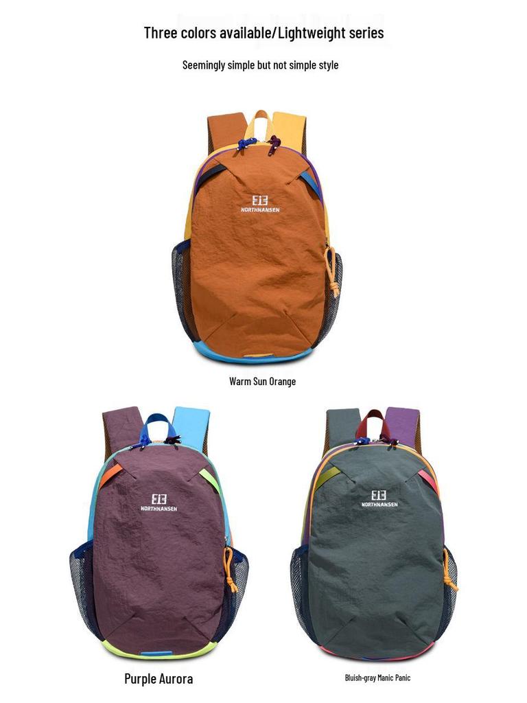 Rucsac Compact Outdoor Color Block pentru Studenți - Alb