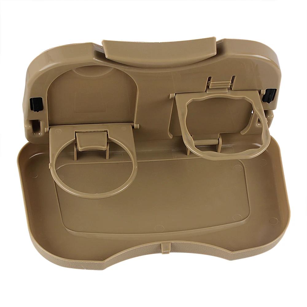 Foldable Car Back Seat Table Auto Drink Food Cup Mini Tray Holder Stand Desk Trash Bin Storage Case Interior Vehicle Accessories