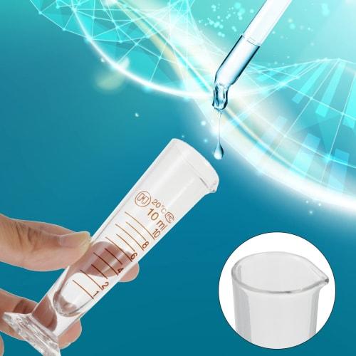 iplusmile 10ml Glass Measuring Cup Scale Cone Mini Transparent Laboratory Cylinder Clear Experiment Tool for Mixing Paint Liquids