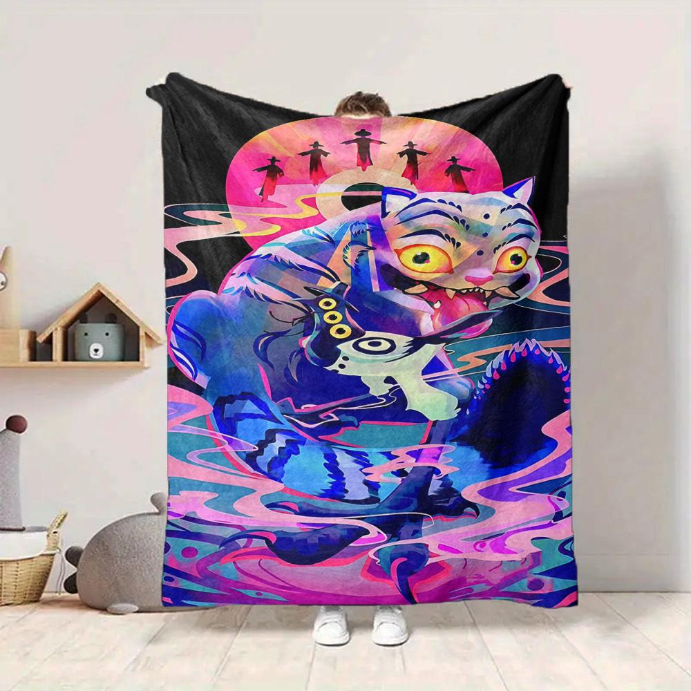 1PC K Pop Demon Hunters Blanket, Throw For Sofa, Bed, Travel, Camping, Livingroom,