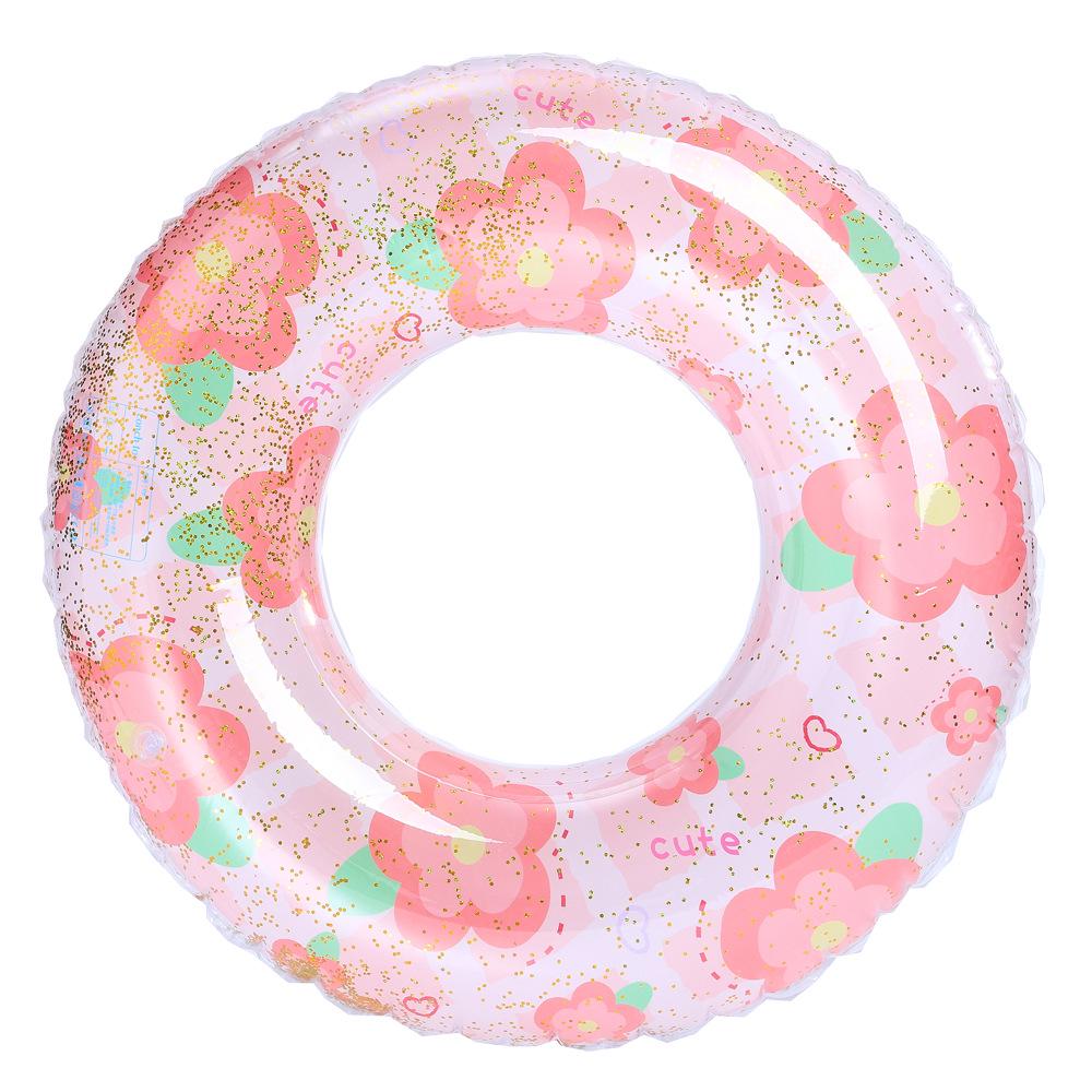 Anello gonfiabile da nuoto rétro a righe ispessito per bambini Xiao Lü - Design Oliva e Fiore di Ciliegio