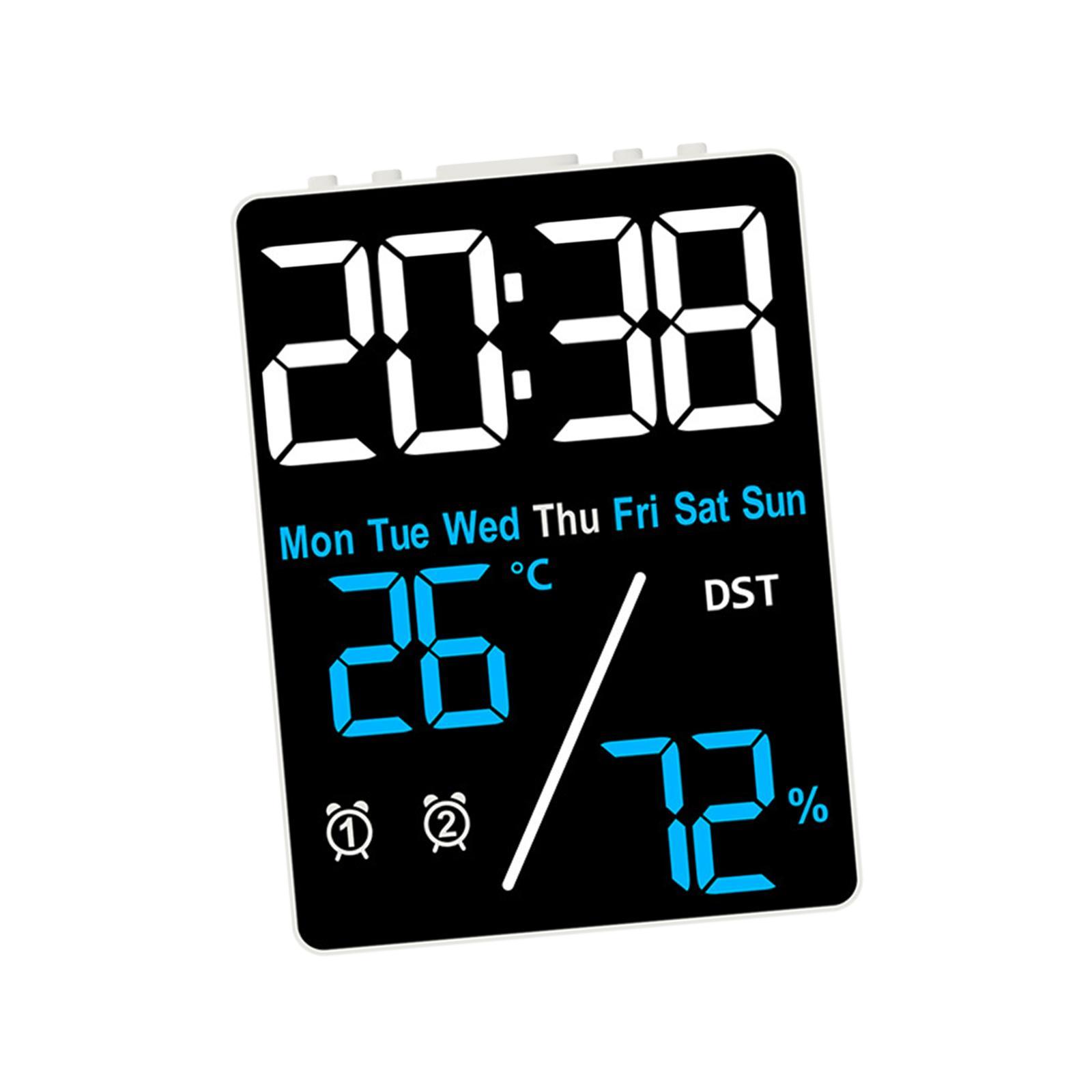 

Digital Alarm Clock Temperature, Humidity and Date Multifunctional LED Display for Study Room Bedroom Bedside Indoor Dining Room