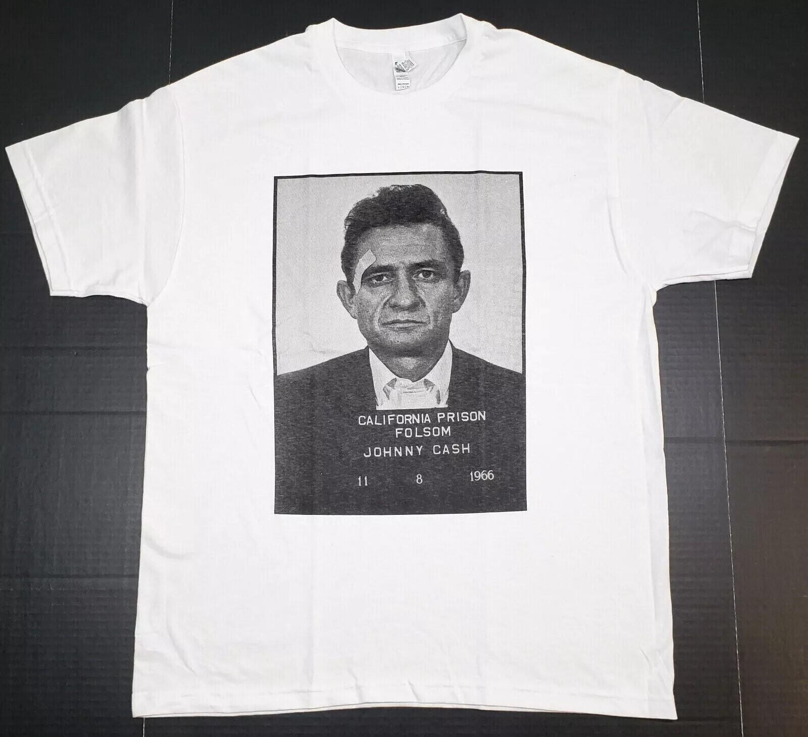 JOHNNY CASH T-shirt Distressed Mug Shot Heavy Cotton Tee Size S to 5XL XXL