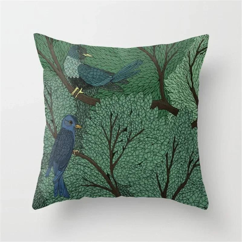 NEW Modern Green Plants Cushion Cover Geometric Nordic Throw Pillows For Home Decoration Cactus Tropical Decorative Pillowcase