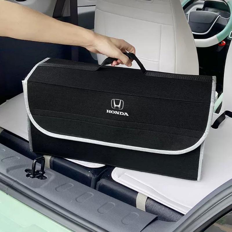 Car Soft Felt Storage Bag Organizer Car Foldable Trunk Bag Car Accessories For Honda Fit Mugen Insight Type S R VTEC DOHC Modulo Vezel Legend RR Si