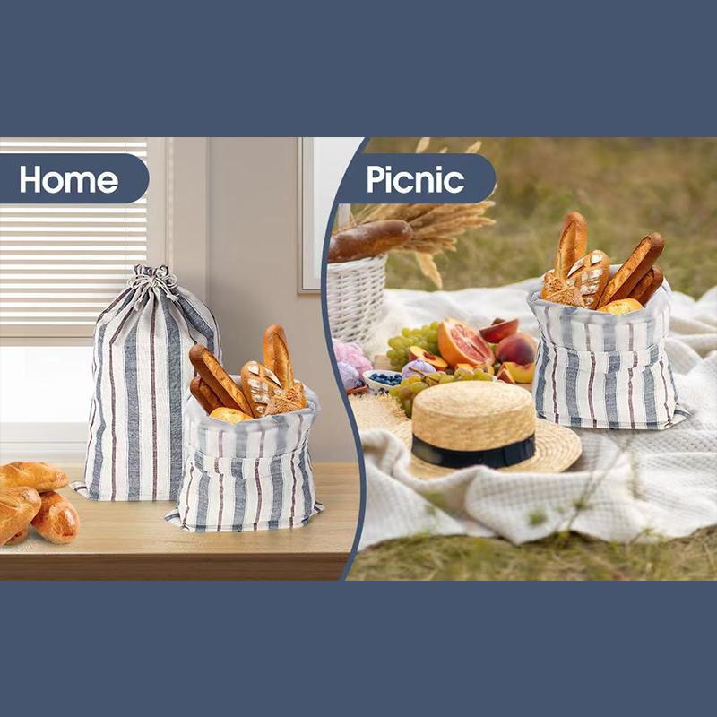 Bread Bags For Homemade Bread, Reusable Linen Cotton Beeswax Bags, Sourdough Bag, Sourdough Storage With Bread Proofing Cover