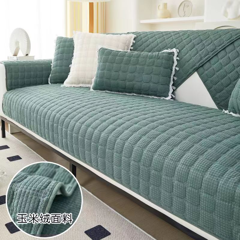 Modern Simple Sofa Cover Cotton Non-Slip Living Room Sofa Cushion Fabric Dust-Proof Furniture Protection Cushion Universal