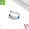 S925 Silver Elf Ear Bone Clip Single, Colored Zircon Without Ear Holes S925 Tremella Clip Sce1250