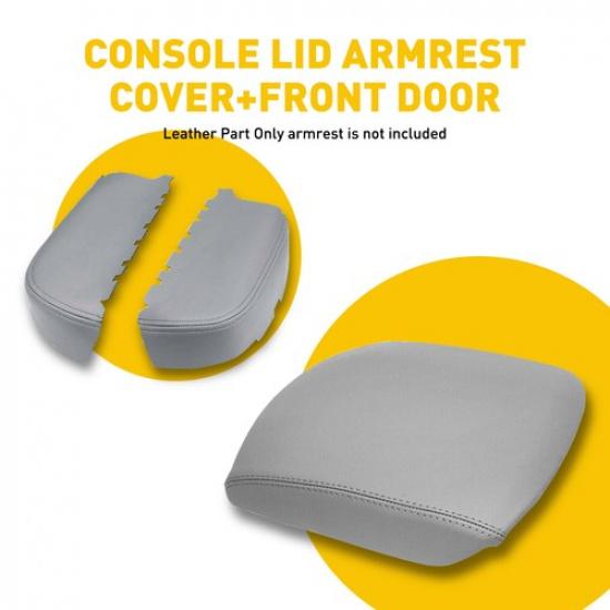 Console Center Cover Front Door Armrest Cover Kit for 2009-2013 Honda Pilot Gray