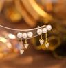S925 Sterling Silver Heart Zircon Pearl Tassel Earrings for Women Temperament Light Luxury High-quality Earrings